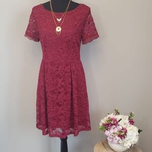 Red Backless Dress with Lace Details